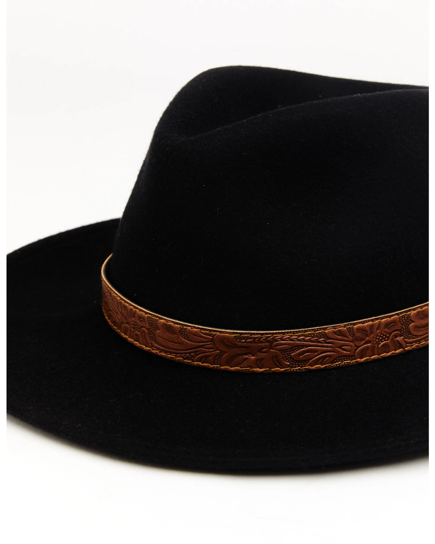 Cody James Men's Brown Leather Embossed Band Western Felt Hat 2 Cody James Men's Brown Leather Embossed Band Western Felt Hat - Image 2