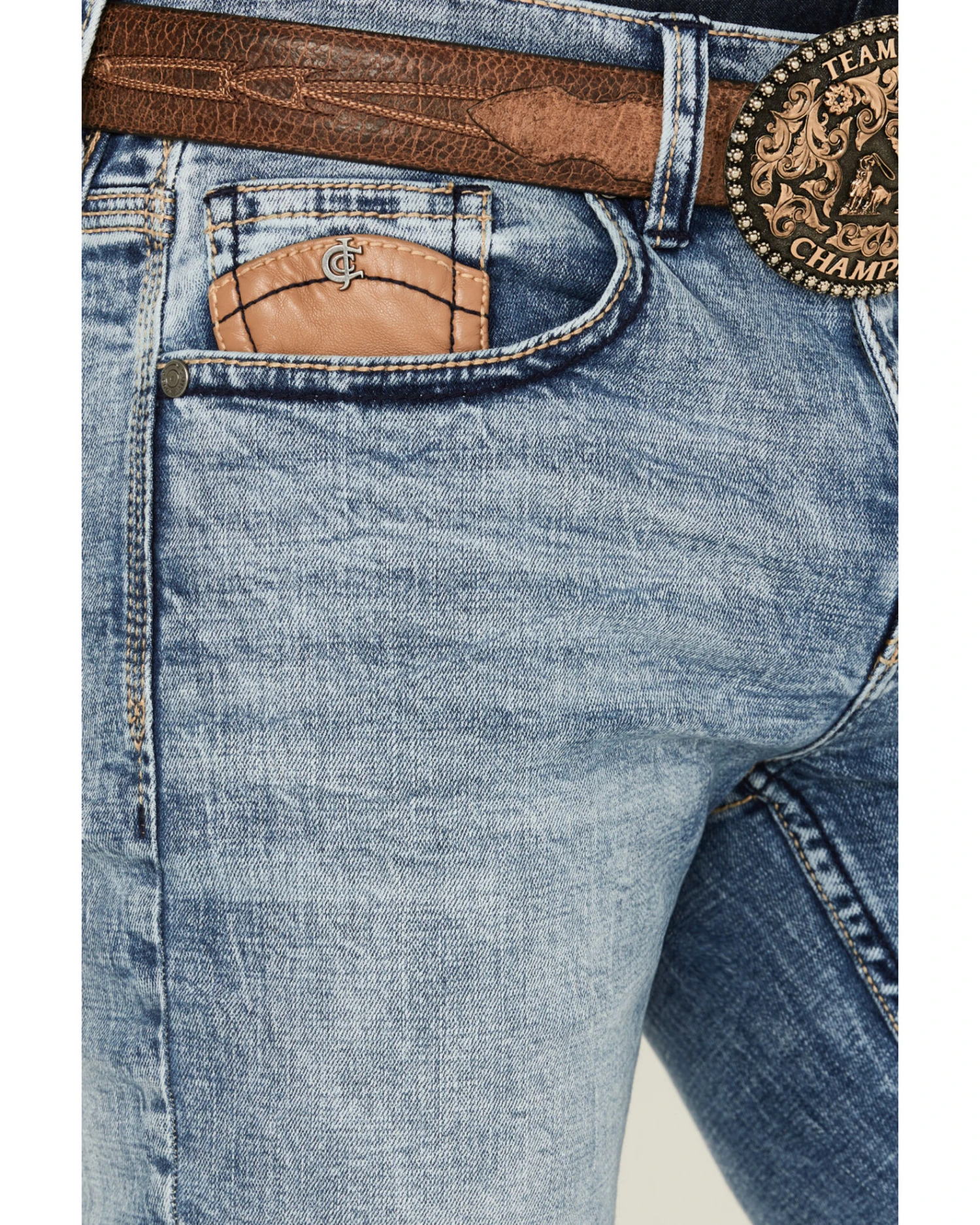 Cody James Core Men's Clover Leaf Light Wash Stretch Slim Straight Jeans 2 Cody James Core Men's Clover Leaf Light Wash Stretch Slim Straight Jeans - Image 2