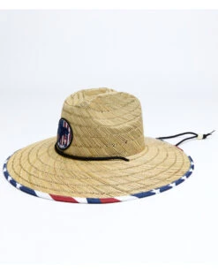 Cody James Men's USA Strong Lifeguard Straw Sun Hat 