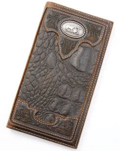 Cody James Men's Bi-Fold Crocodile Print Embossed Rodeo Wallet