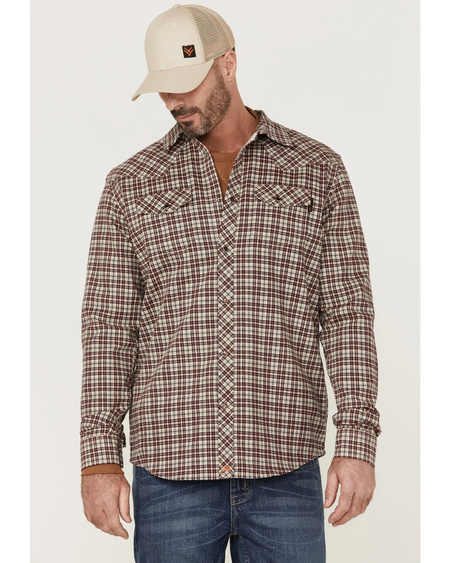 Cody James Men's FR Small Plaid Print Long Sleeve Pearl Snap Work Shirt 1 Cody James Men's FR Small Plaid Print Long Sleeve Pearl Snap Work Shirt