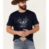 Cody James Men's Heather Navy Eagle Western Graphic Short Sleeve T-Shirt 