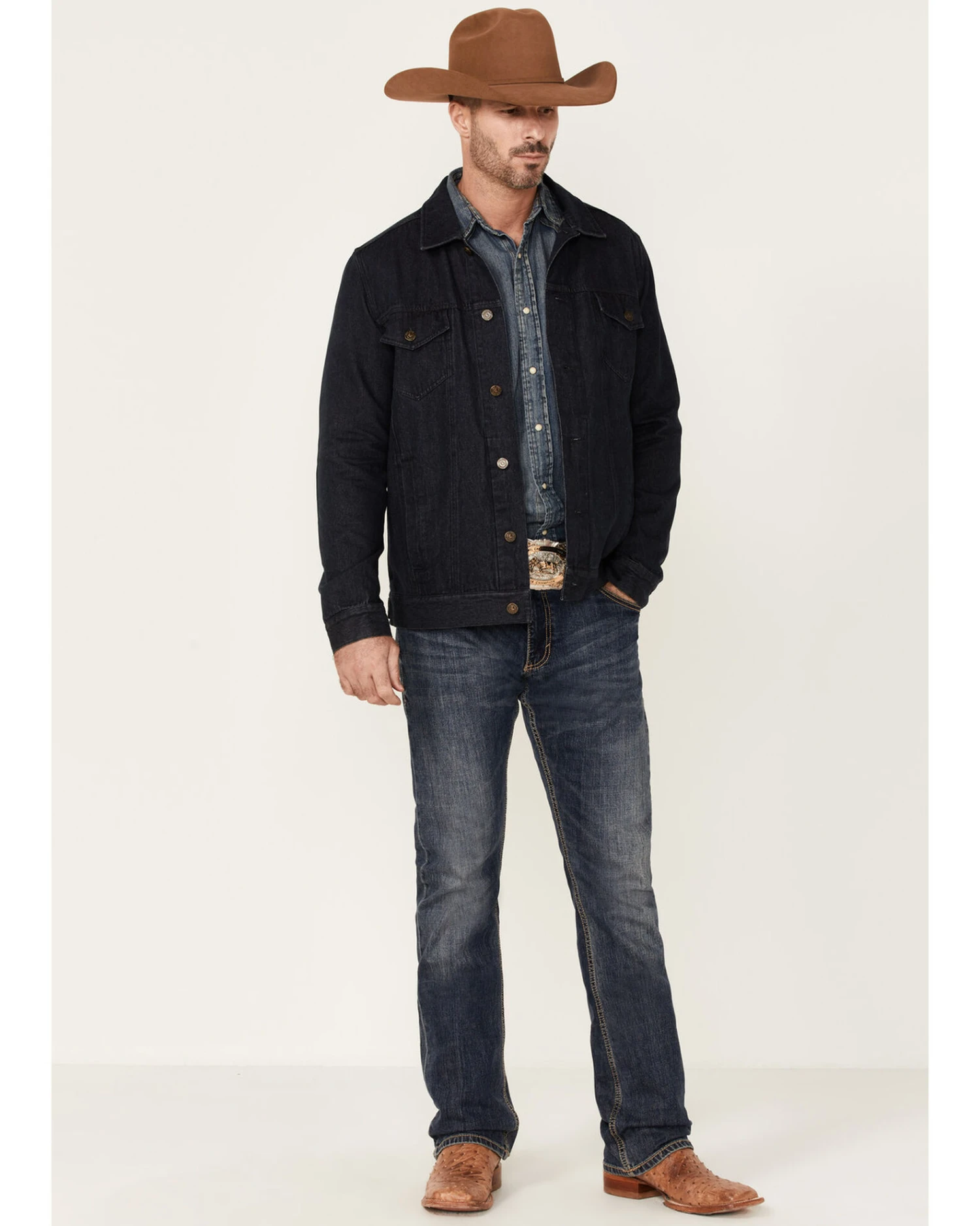 Cody James Men's Indigo Washed Button Down Unlined Denim Jacket 2 Cody James Men's Indigo Washed Button Down Unlined Denim Jacket - Image 2