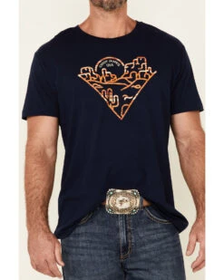 Cody James Men's Navy Poncho Desert Graphic Short Sleeve T-Shirt  -Western Boots & Shoes Deals Store 2000347473 400 P3