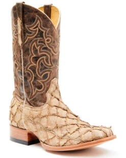 Western Boots & Shoes Deals Store 4 Cody James Men's Exotic Pirarucu Western Boots - Broad Square Toe