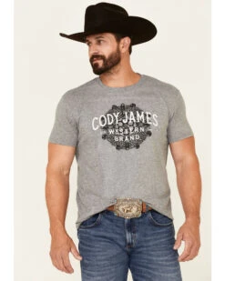 Cody James Men's Gray Southwestern Cylinder Graphic Short Sleeve T-Shirt 