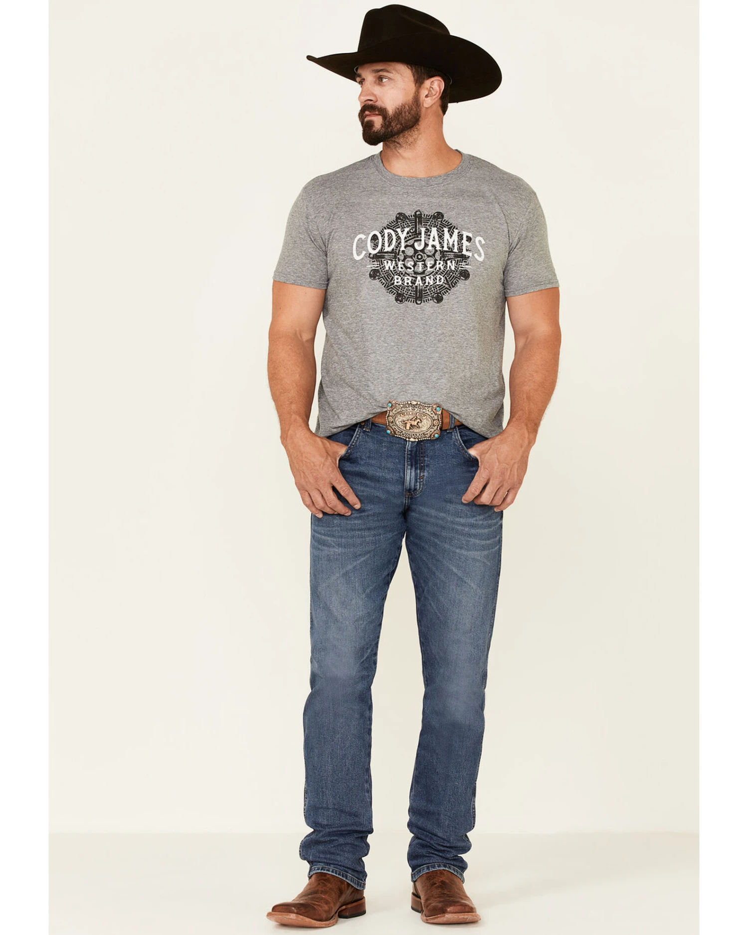 Cody James Men's Gray Southwestern Cylinder Graphic Short Sleeve T-Shirt 2 Cody James Men's Gray Southwestern Cylinder Graphic Short Sleeve T-Shirt - Image 2