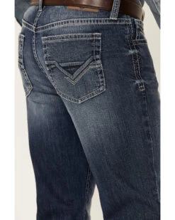 Cody James Men's Double Kicker Medium Dark Wash Stretch Relaxed Bootcut Jeans  -Western Boots & Shoes Deals Store 2000351797 400 P4