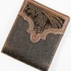 Cody James Men's Brown Ostrich Bifold Tooled Wallet