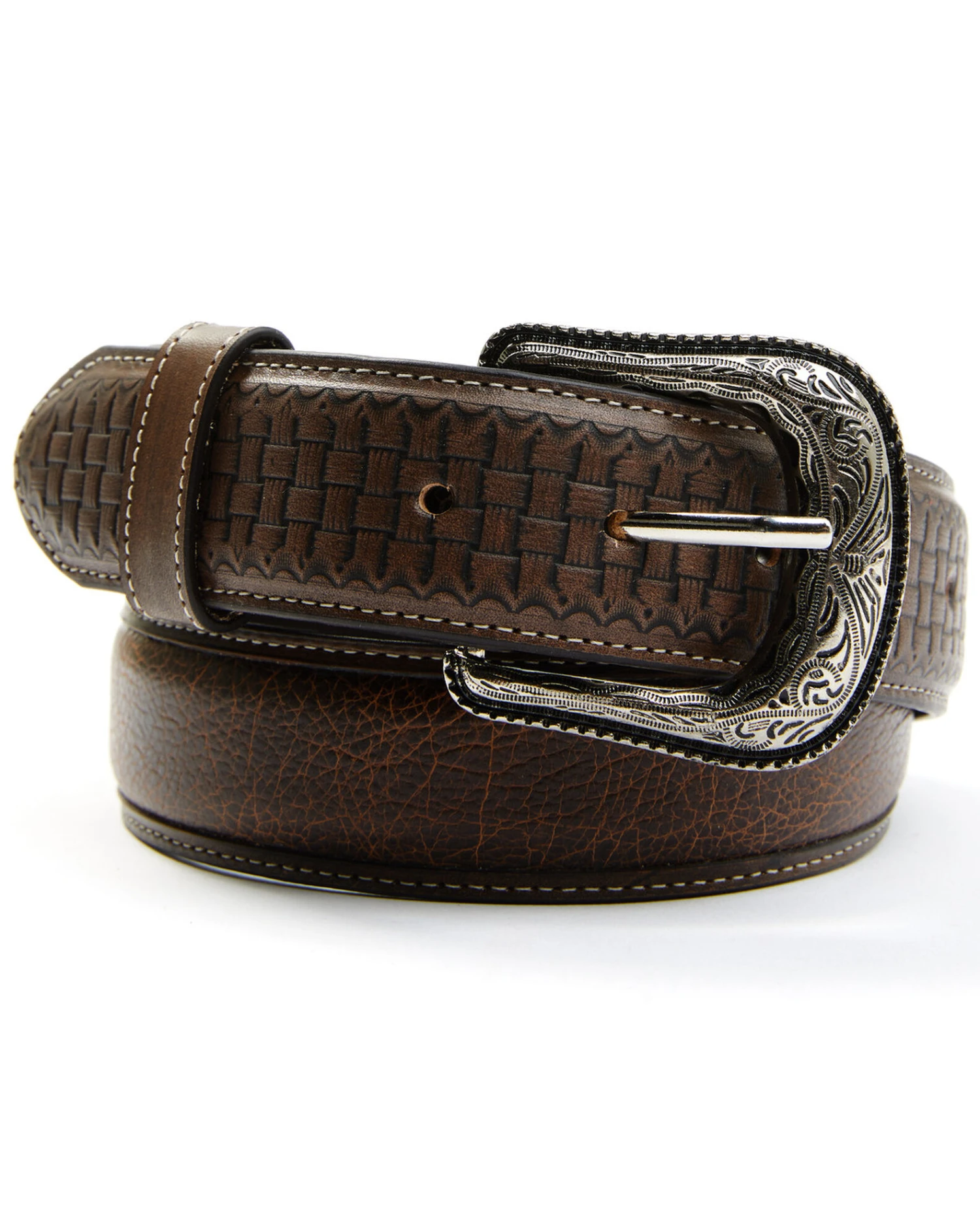 Cody James Men's Basket Weave Embossed Billet Leather Belt 1 Cody James Men's Basket Weave Embossed Billet Leather Belt