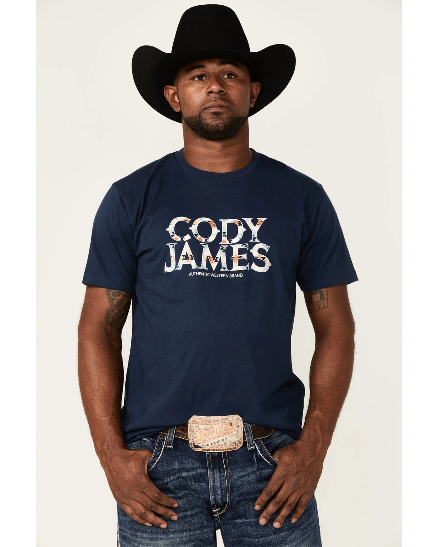 Cody James Men's Navy Southwestern Logo Short Sleeve T-Shirt 1 Cody James Men's Navy Southwestern Logo Short Sleeve T-Shirt