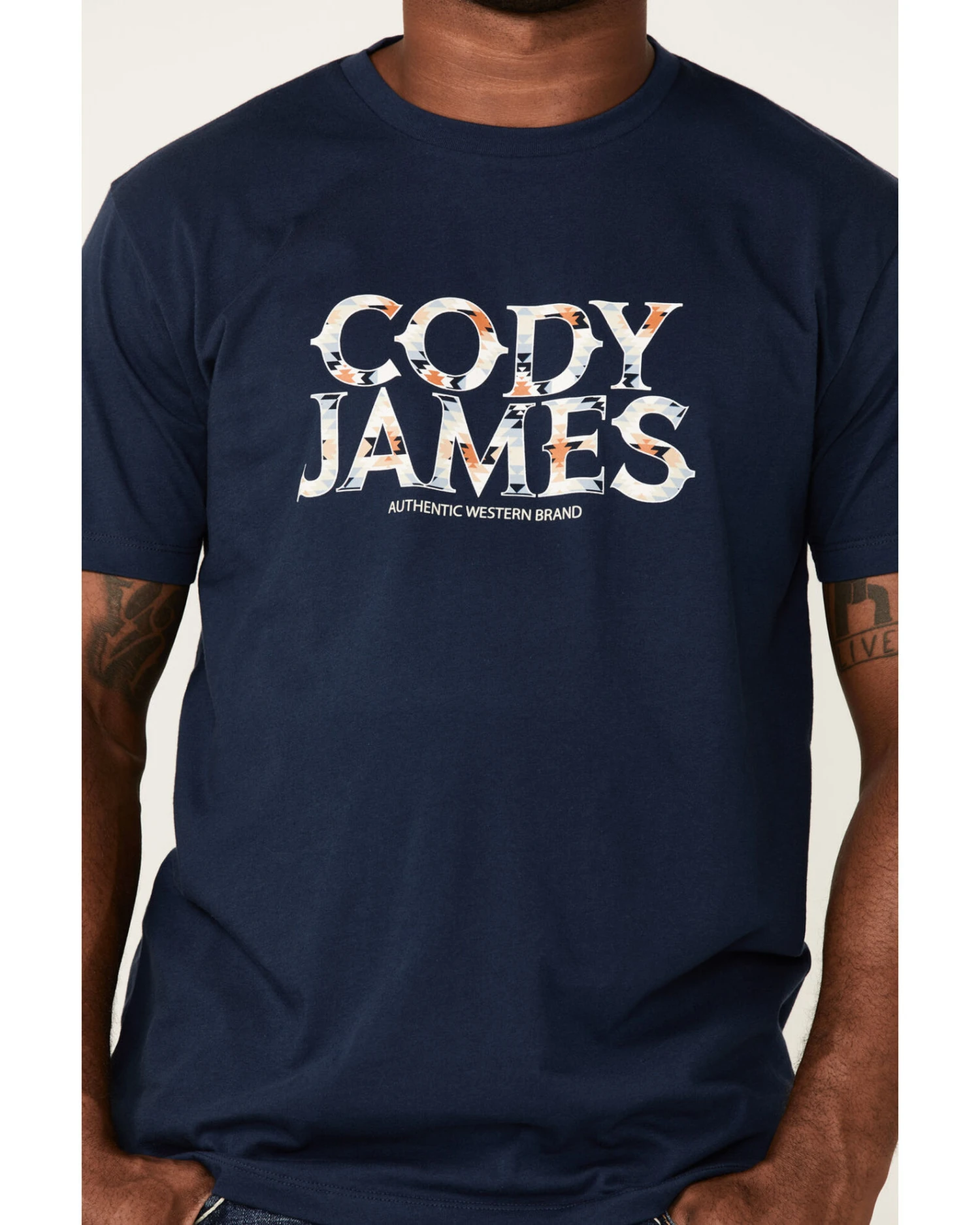 Cody James Men's Navy Southwestern Logo Short Sleeve T-Shirt 3 Cody James Men's Navy Southwestern Logo Short Sleeve T-Shirt - Image 3