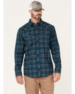 Western Boots & Shoes Deals Store 27 Cody James Men's FR Plaid Print Long Sleeve Snap Work Shirt