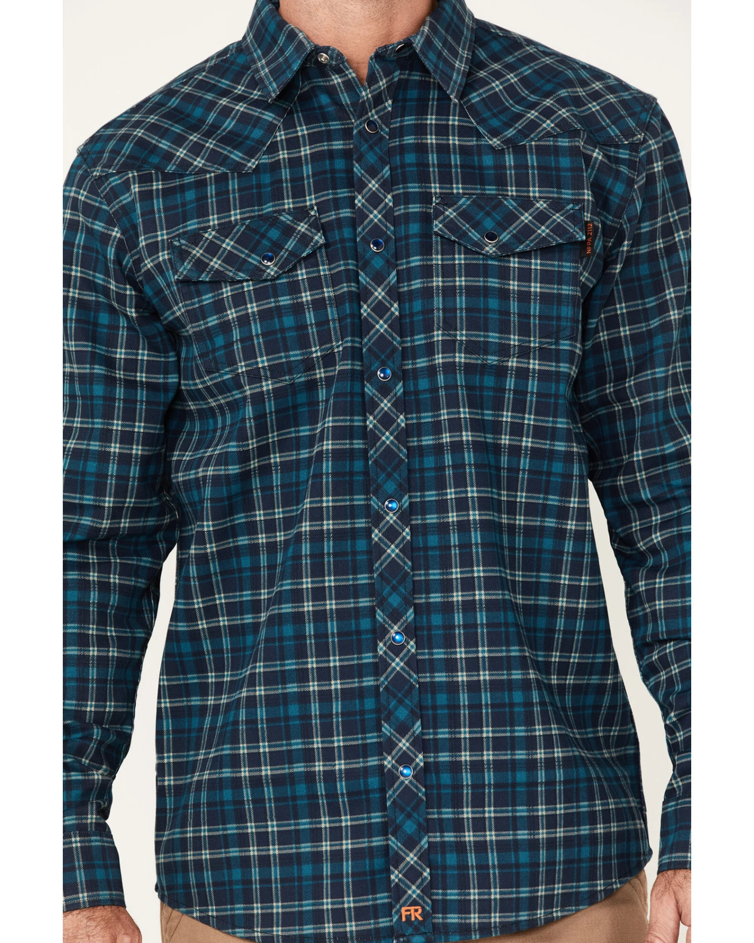 Cody James Men's FR Plaid Print Long Sleeve Snap Work Shirt 3 Cody James Men's FR Plaid Print Long Sleeve Snap Work Shirt - Image 3
