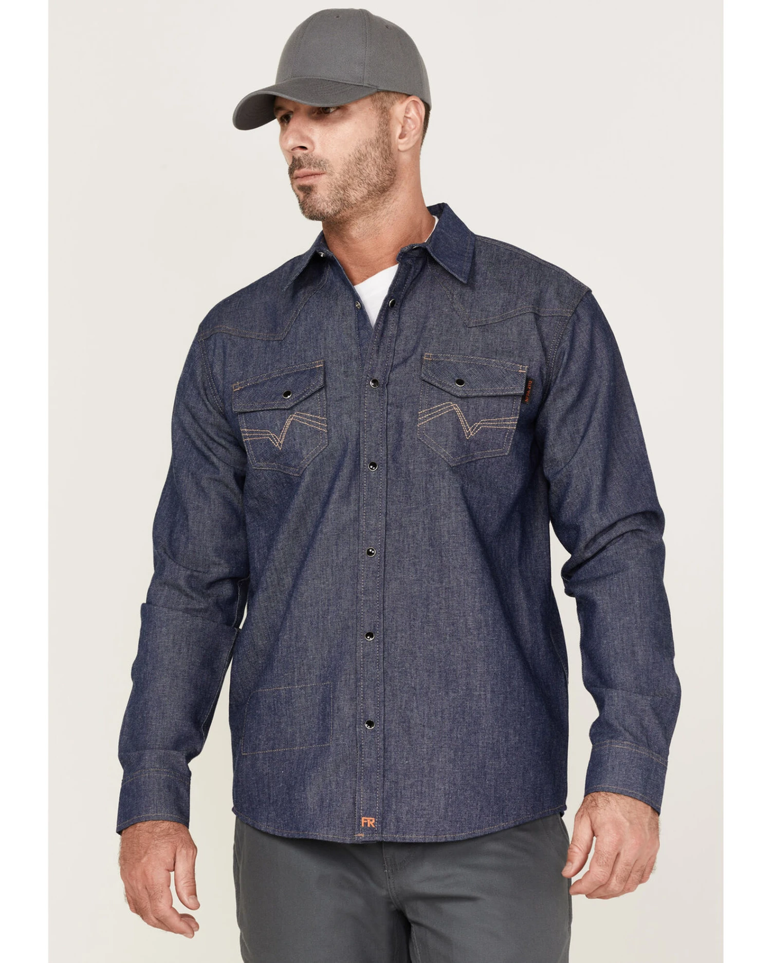 Cody James Men's FR Denim Mount Vernon Long Sleeve Snap Work Shirt 1 Cody James Men's FR Denim Mount Vernon Long Sleeve Snap Work Shirt