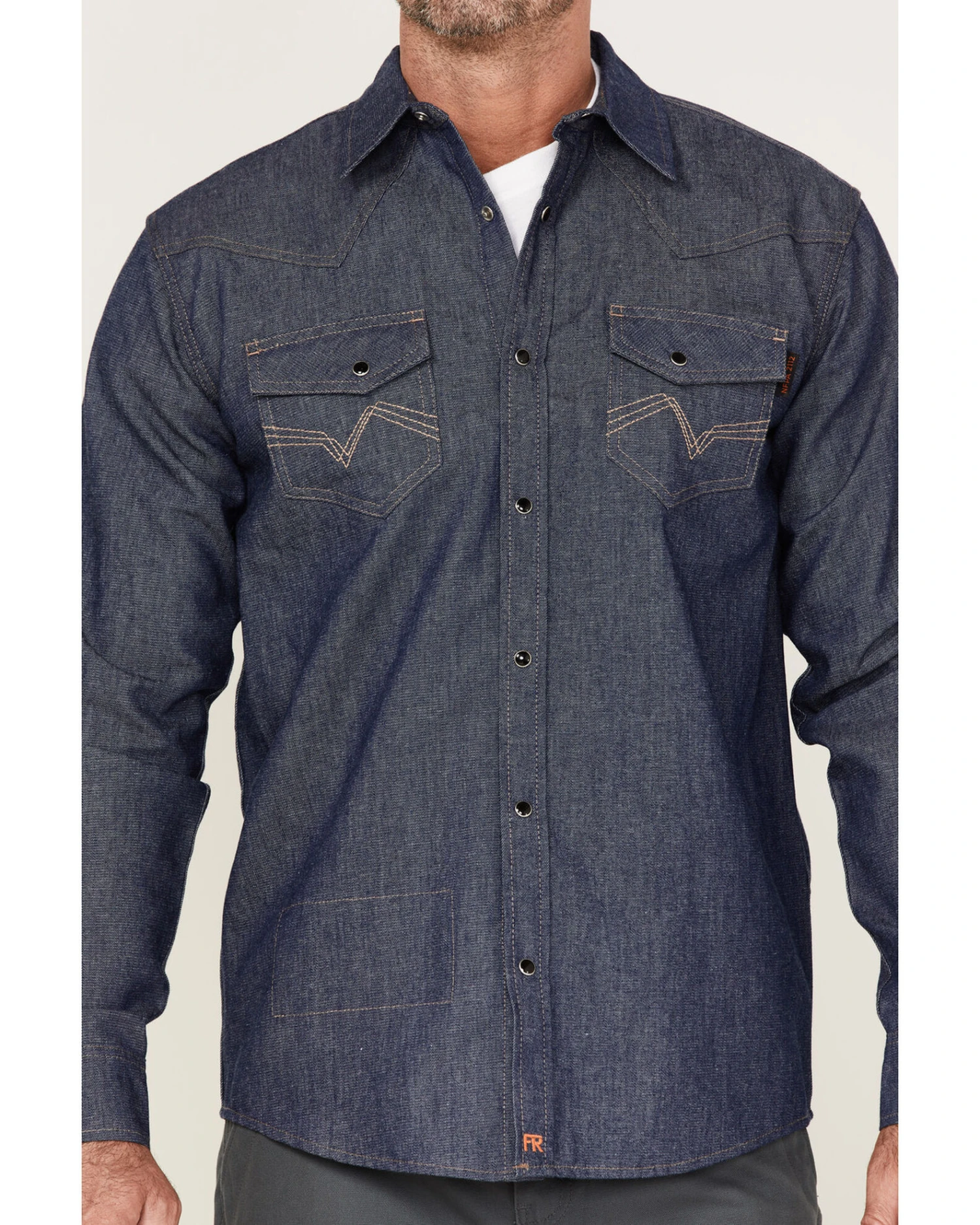 Cody James Men's FR Denim Mount Vernon Long Sleeve Snap Work Shirt 3 Cody James Men's FR Denim Mount Vernon Long Sleeve Snap Work Shirt - Image 3