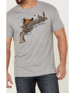 Cody James Men's Gun Scene Graphic Charcoal T-Shirt  -Western Boots & Shoes Deals Store 2000359053 020 P3