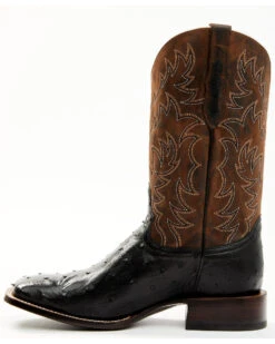 Cody James Men's Saddle Black Full-Quill Ostrich Exotic Western Boots - Broad Square Toe  -Western Boots & Shoes Deals Store 2000359778 001 P3