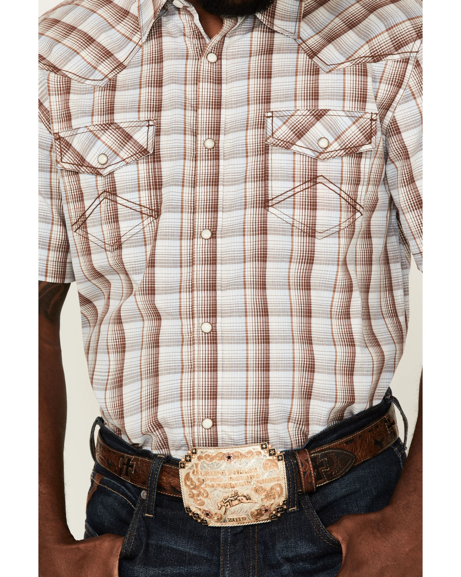 Cody James Men's Mount Vernon Small Plaid Short Sleeve Snap Western Shirt - Big & Tall 3 Cody James Men's Mount Vernon Small Plaid Short Sleeve Snap Western Shirt - Big & Tall - Image 3