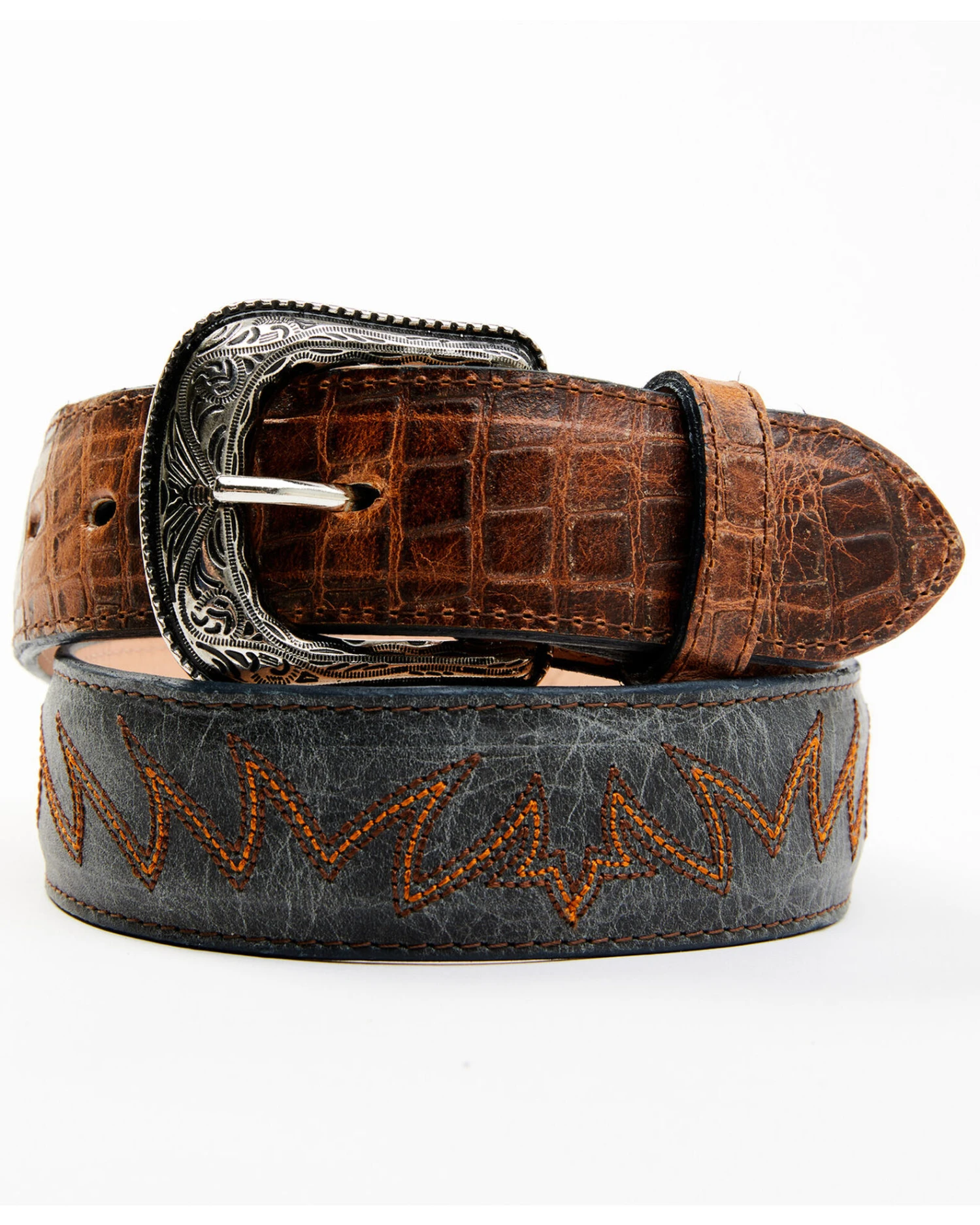 Cody James Men's Etched Caiman Antique Belt 1 Cody James Men's Etched Caiman Antique Belt
