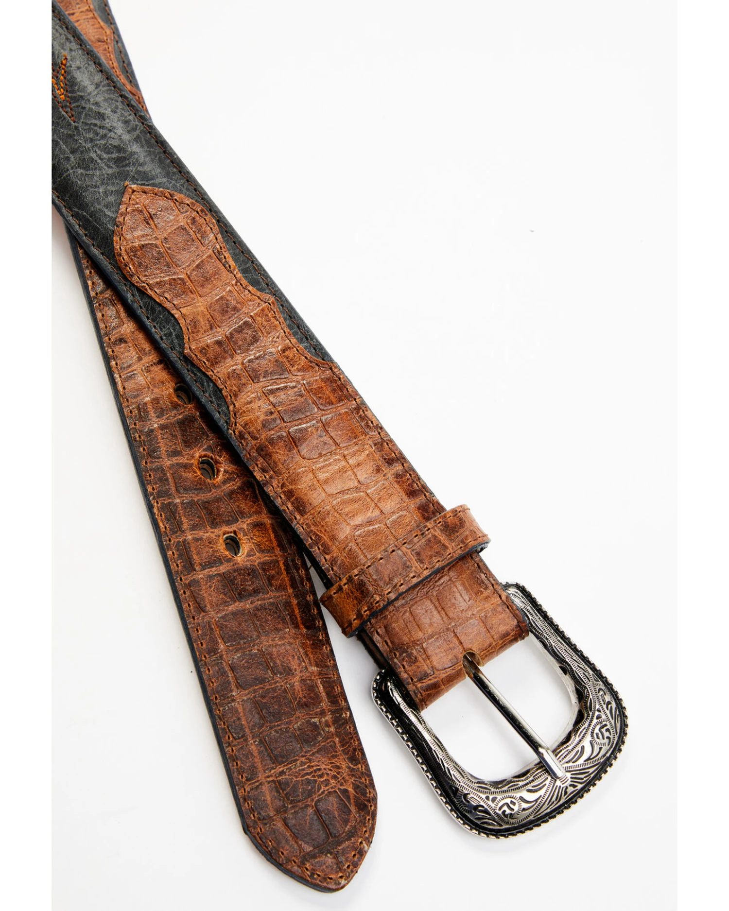 Cody James Men's Etched Caiman Antique Belt 2 Cody James Men's Etched Caiman Antique Belt - Image 2