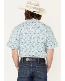 Cody James Men's Wagon Southwestern Print Short Sleeve Western Snap Shirt  -Western Boots & Shoes Deals Store 2000373897 100 P4