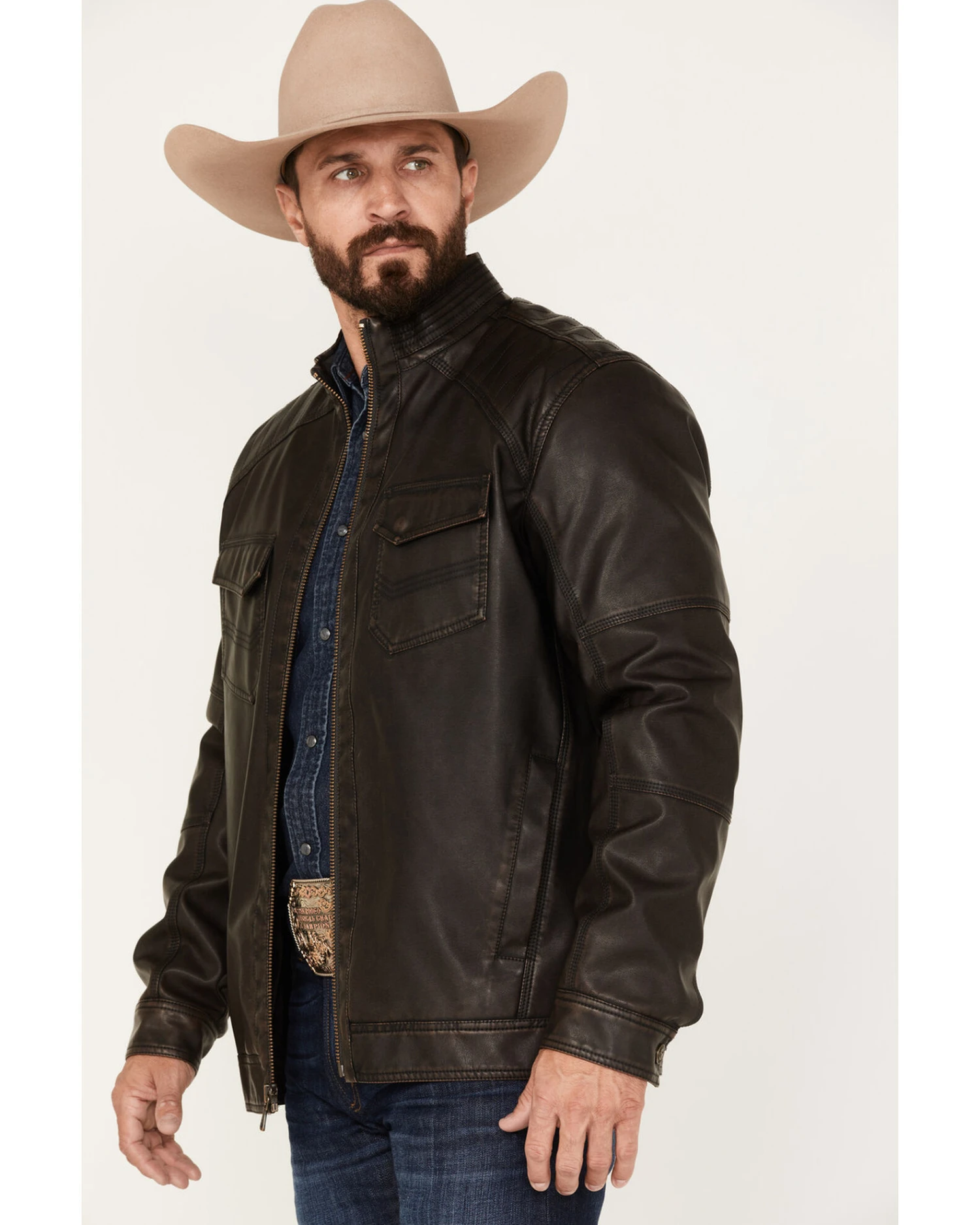 Cody James Men's Houston Distressed Moto Jacket 2 Cody James Men's Houston Distressed Moto Jacket - Image 2