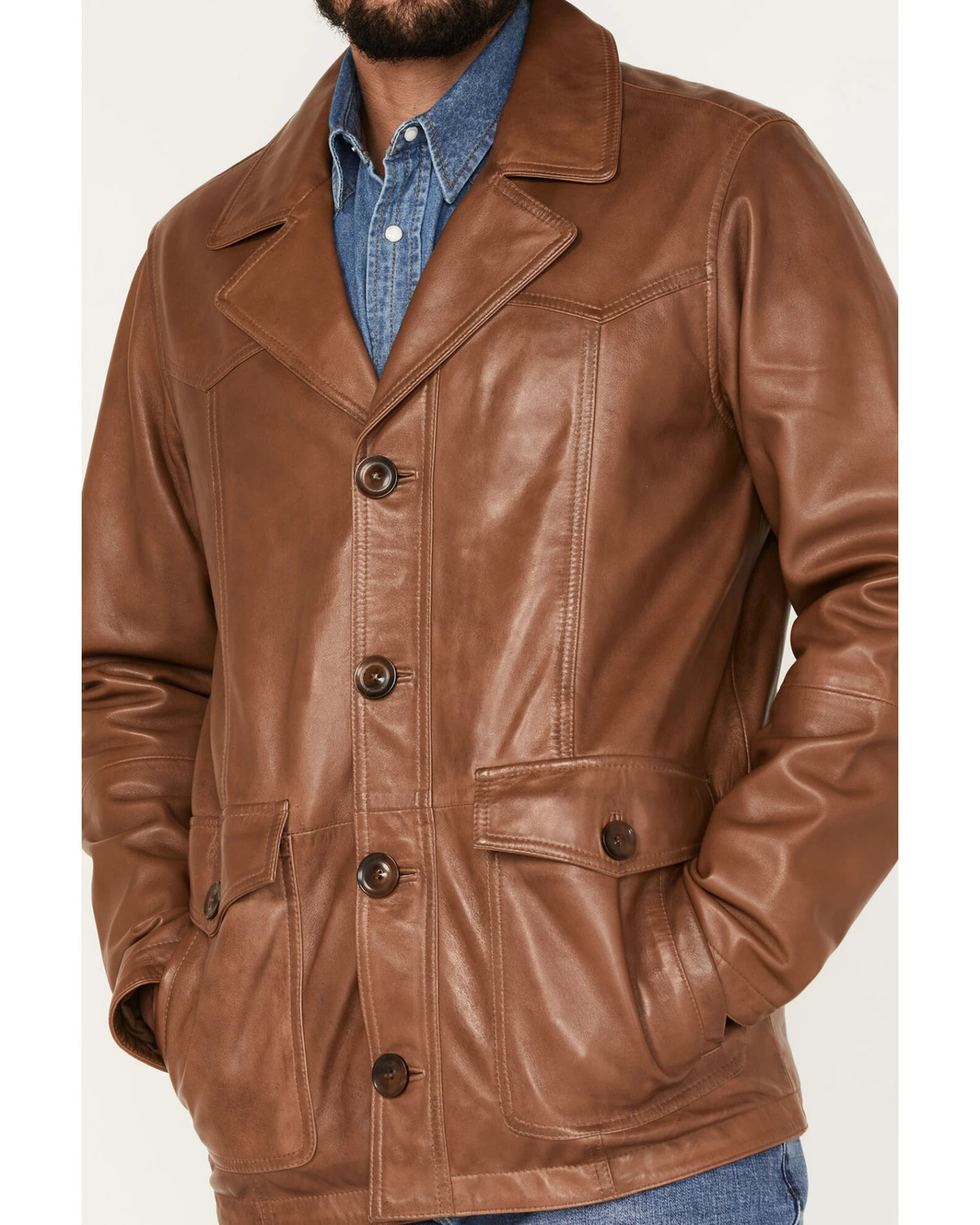 Cody James Men's Dale Leather Field Jacket 3 Cody James Men's Dale Leather Field Jacket - Image 3