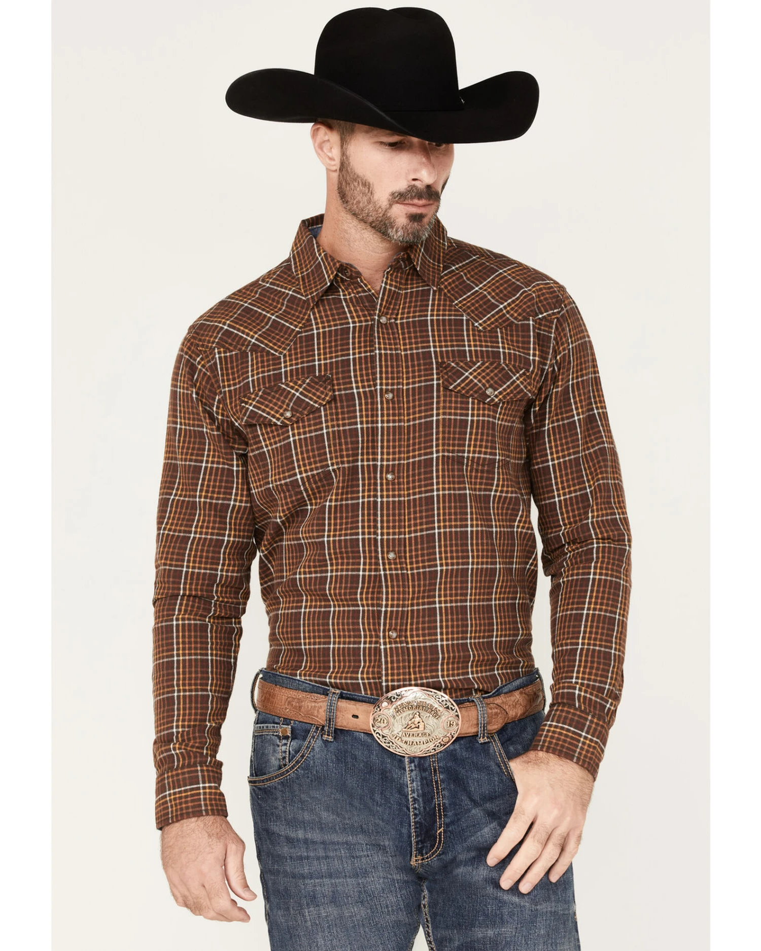 Cody James Men's Rusty Nail Small Plaid Print Long Sleeve Snap Western Flannel Shirt - Big & Tall 1 Cody James Men's Rusty Nail Small Plaid Print Long Sleeve Snap Western Flannel Shirt - Big & Tall