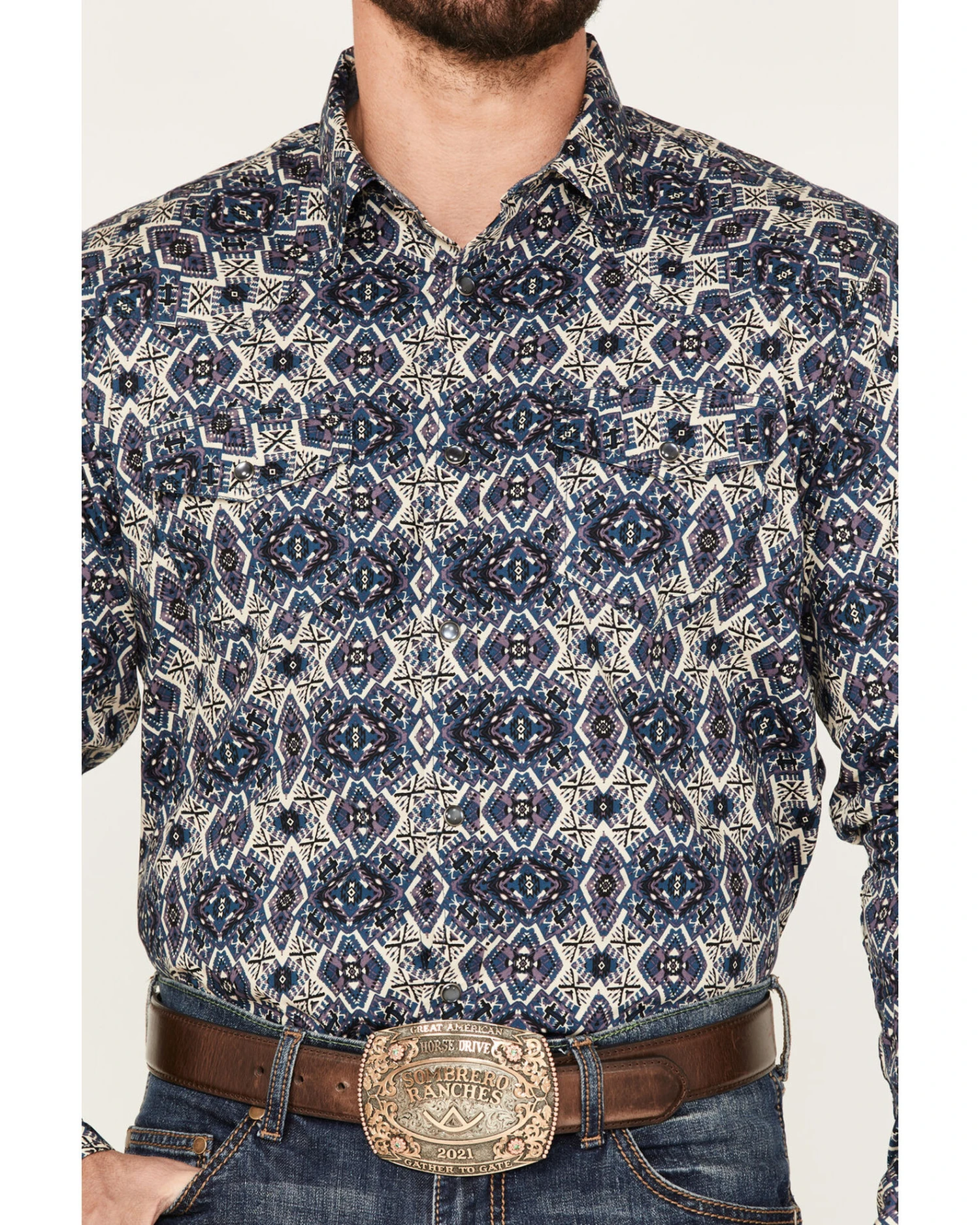 Cody James Men's Appalacian Southwestern Print Snap Western Shirt 3 Cody James Men's Appalacian Southwestern Print Snap Western Shirt - Image 3