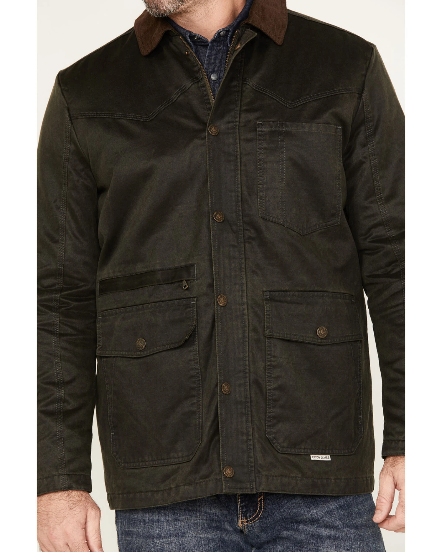 Cody James Men's Mansfield Oilskin Field Coat 3 Cody James Men's Mansfield Oilskin Field Coat - Image 3