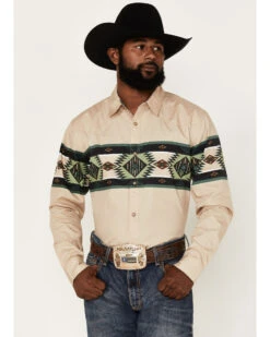 Cody James Men's Coyote Border Long Sleeve Snap Western Shirt