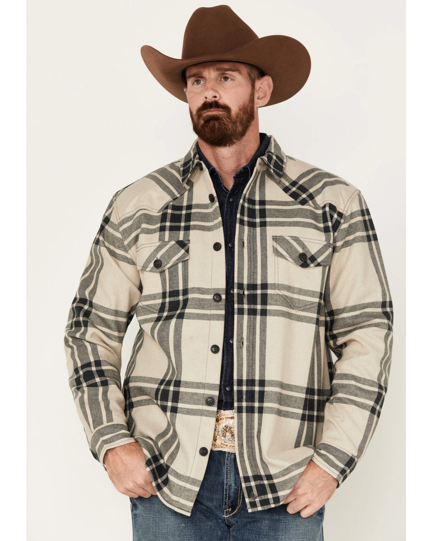 Cody James Men's Tavern Large Plaid Bonded Long Sleeve Button Down Flannel Jacket 1 Cody James Men's Tavern Large Plaid Bonded Long Sleeve Button Down Flannel Jacket