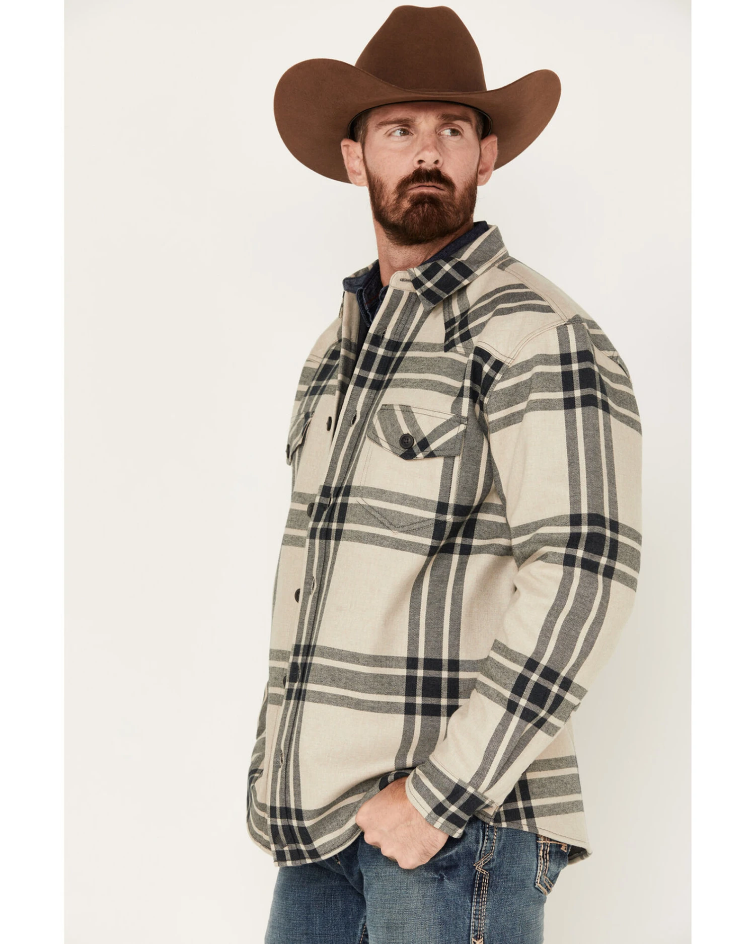 Cody James Men's Tavern Large Plaid Bonded Long Sleeve Button Down Flannel Jacket 2 Cody James Men's Tavern Large Plaid Bonded Long Sleeve Button Down Flannel Jacket - Image 2