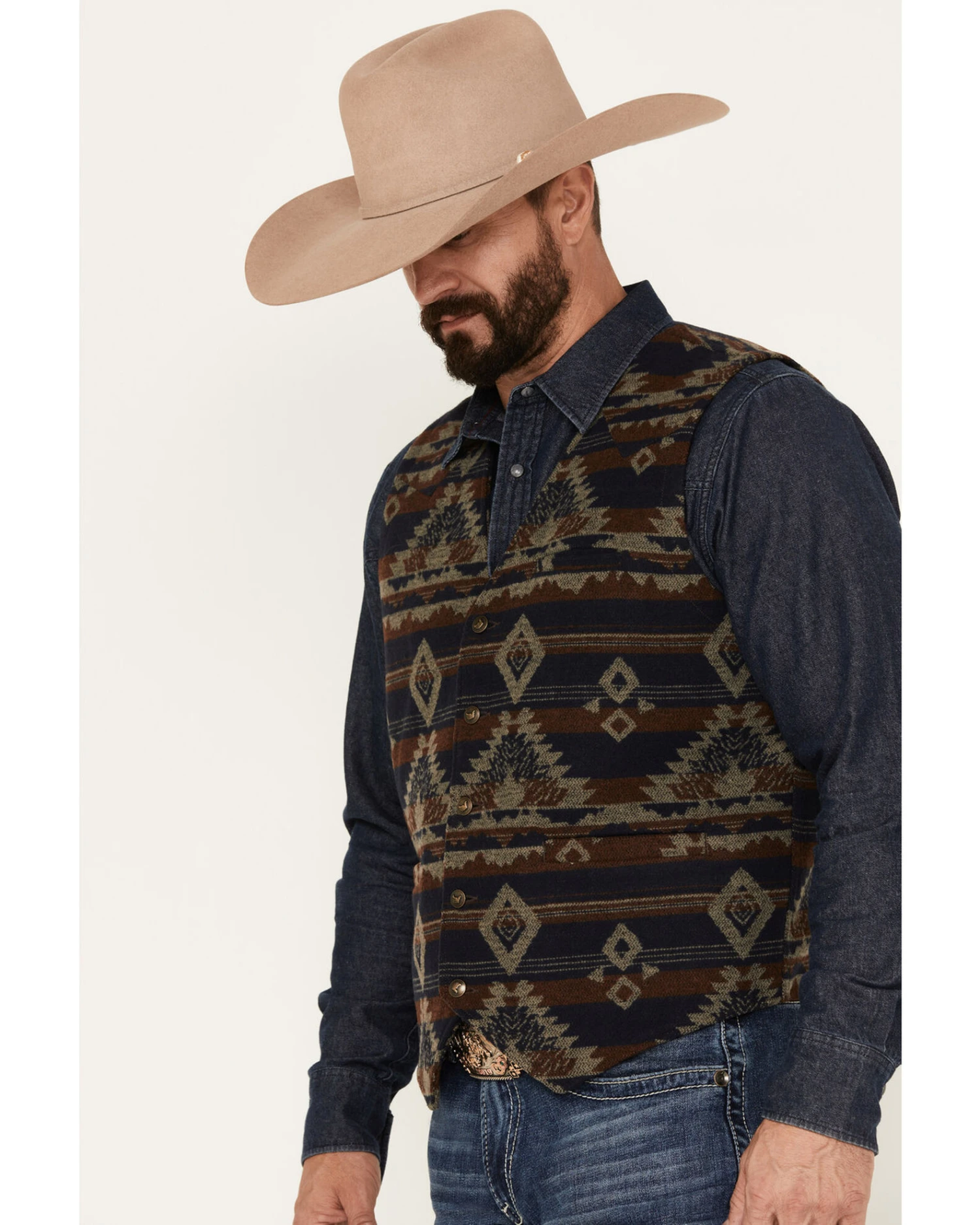 Cody James Men's Dakota Southwestern Jacquard Vest 2 Cody James Men's Dakota Southwestern Jacquard Vest - Image 2