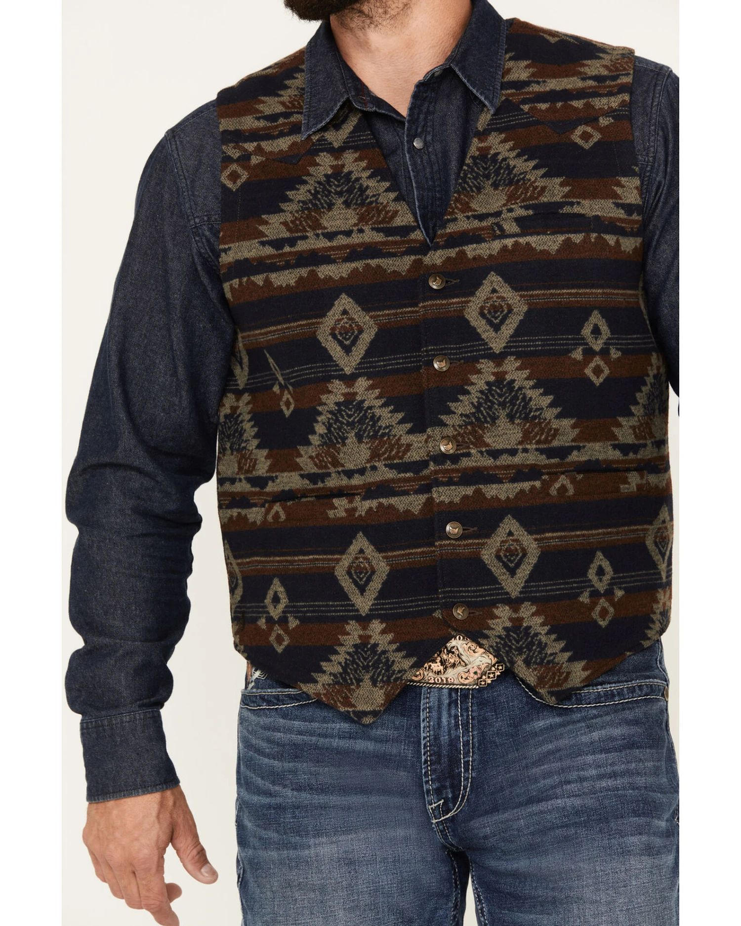 Cody James Men's Dakota Southwestern Jacquard Vest 3 Cody James Men's Dakota Southwestern Jacquard Vest - Image 3