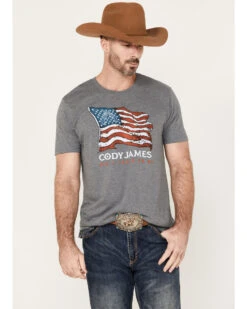 Western Boots & Shoes Deals Store 29 Cody James Men's Revolver Flag Short Sleeve Graphic T-Shirt
