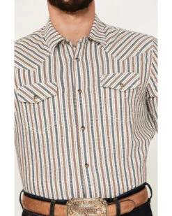 Cody James Men's Tie Down Striped Short Sleeve Western Snap Shirt -Western Boots & Shoes Deals Store 2000385976 100 P3